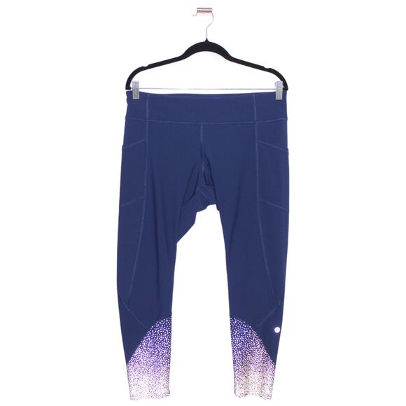 Lululemon Tight Stuff Tights Blue Reflective Detail Size 12 - Picture 1 of 11